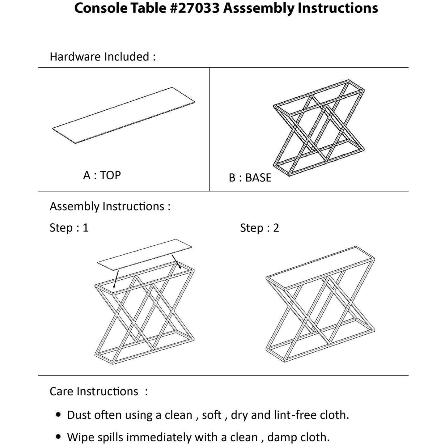 Bennett 48 inch Brushed Gunmetal Console Table